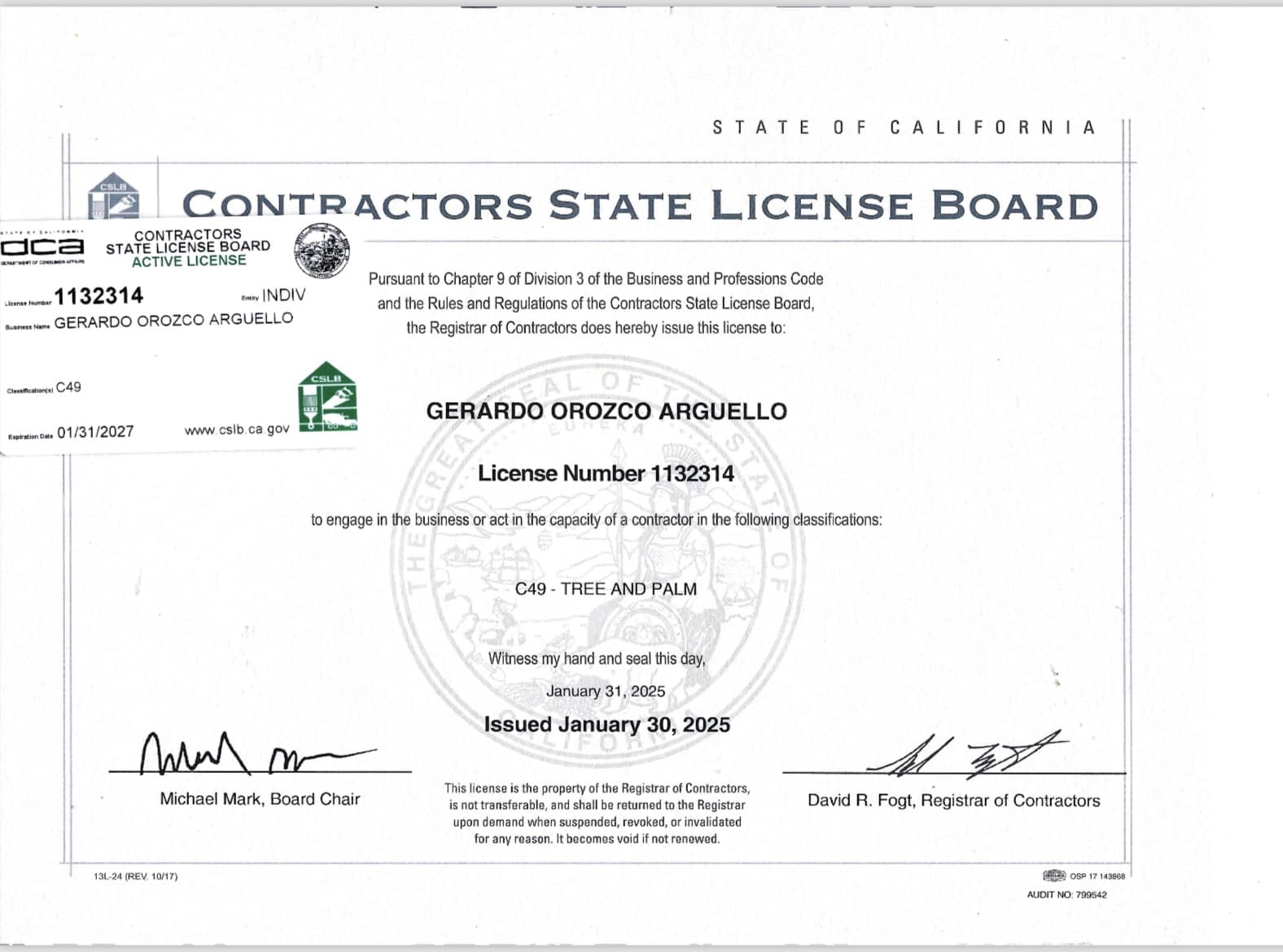 Contractor License